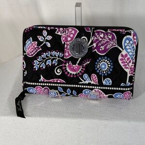 Vera Bradley Black and Pink Floral Wallet